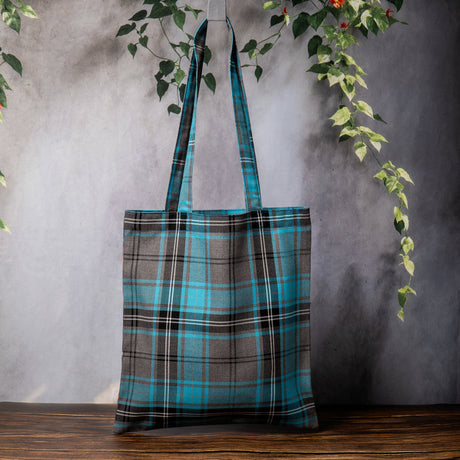 Handmade Scottish stag Tote Bag with Tartan Back