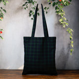 Handmade Glencoe Highland Cow Tote Bag with Tartan Back